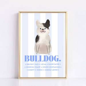 Bulldog Printable Wall Art | Bulldog Decor | Dog Lover Gift | Trendy Wall Decor | Dog Portrait | Dog Print | Digital Download