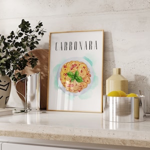 Carbonara Pasta Art Print | Digital Download