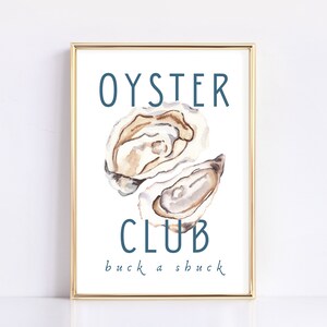 Oyster Club Print | Kitchen Wall Art | Food Art Prints | Oyster Social | Seafood | Restaurant Art Print | Trendy Prints | Digital Download