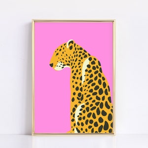 Hot Pink Leopard Print | Eclectic Wall Art | Trendy Wall Prints | Leopard Print | Pink Print | Home Decor | Digital Download