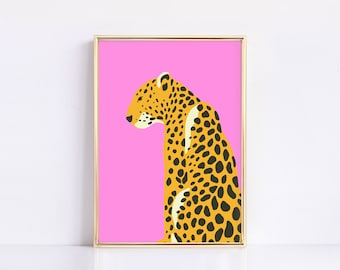 Hot Pink Leopard Print | Eclectic Wall Art | Trendy Wall Prints | Leopard Print | Pink Print | Home Decor | Digital Download