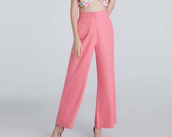 Coral High Waist Pants Women Plus Size Pants for Bride Summer Dress for Teens Homecoming Dress Palazzo Pants Wide Leg Pants Gift for her