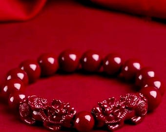 Bracelet Pixiu fait main : corde tressée, bijoux qui font augmenter la fortune