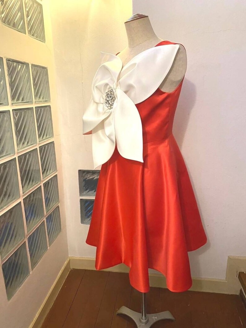 3d Floral Red Dress Wedding Plus Size Dress Custom Dress for Women