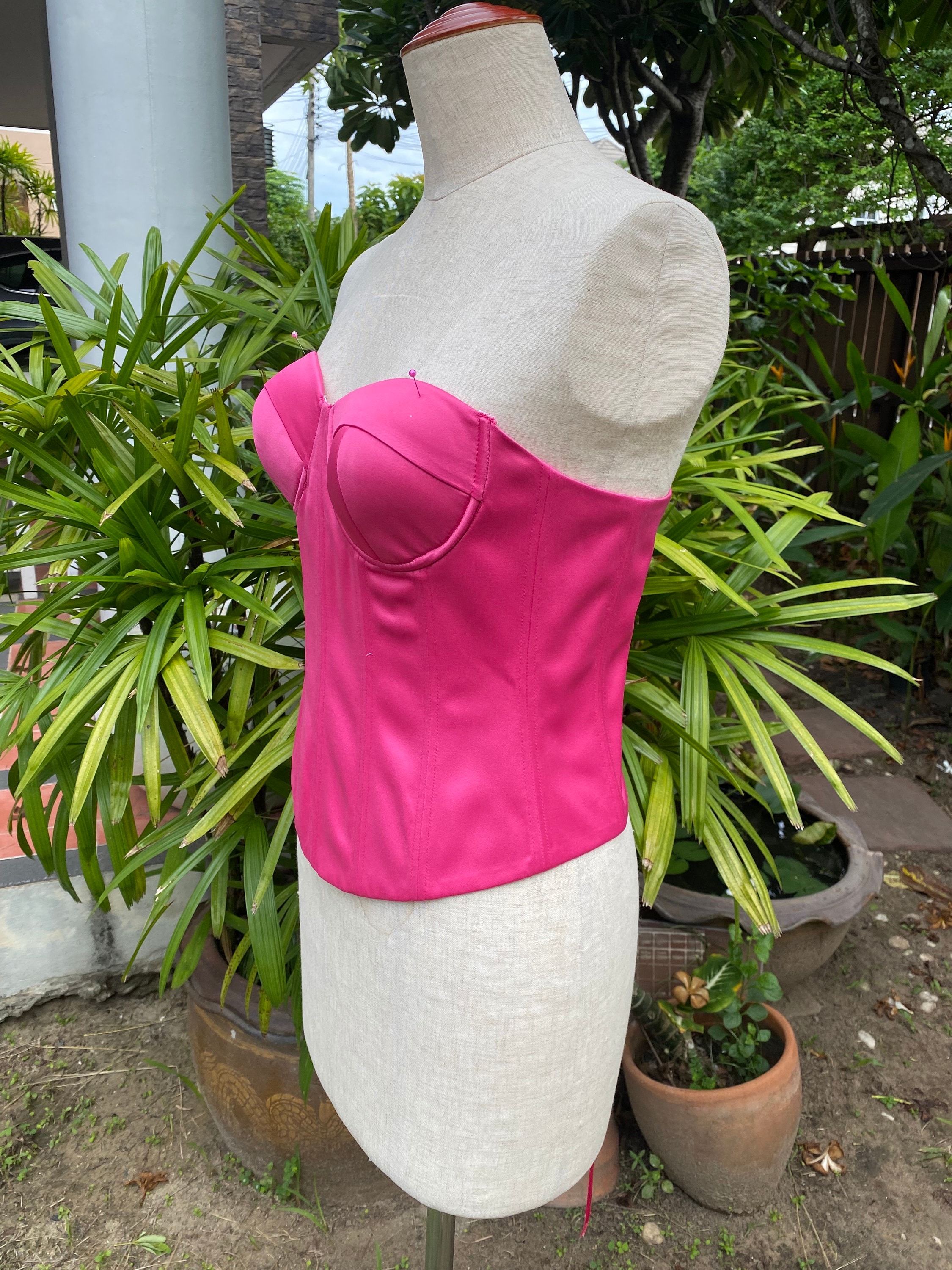 Hot Pink Feathers Custom Corset Top for Womenbustier Corset Etsy — free download