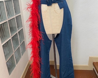 Handgefertigte Denim Rodeo Chaps: Weite Beinhose