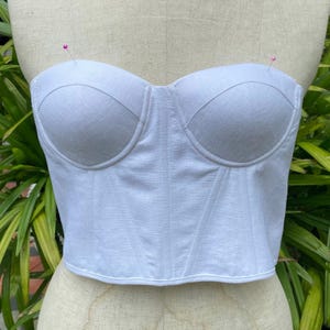 White Linen Corset Top: Custom Homecoming Dress, Plus Size