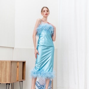 knee length dresses for ladies Milly Robena Feather-Embellished Ribbed Midi Dress main image 1