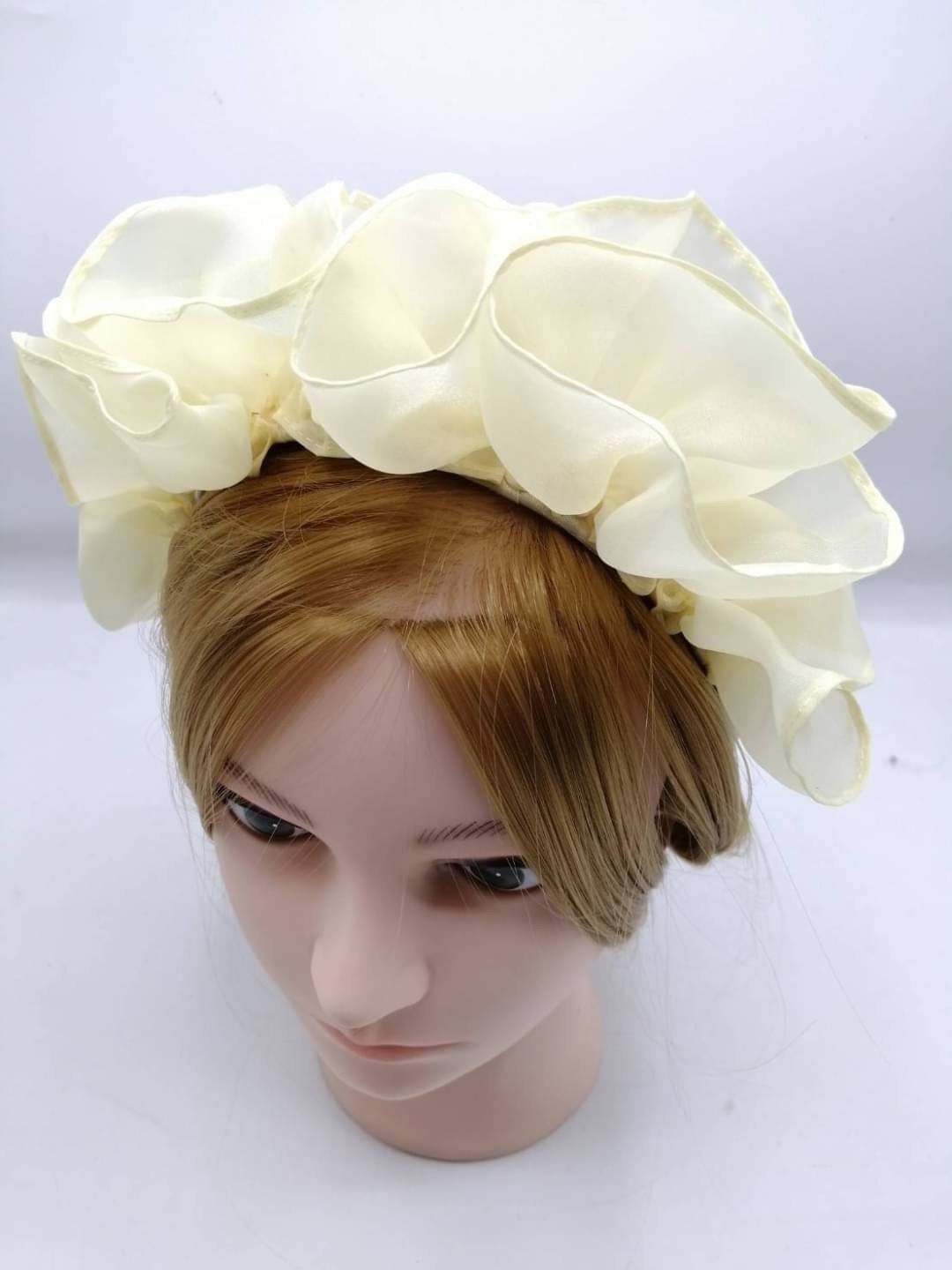 Organza Ruffle Headband: Festive Fashion Headpiece - Etsy display picture 3