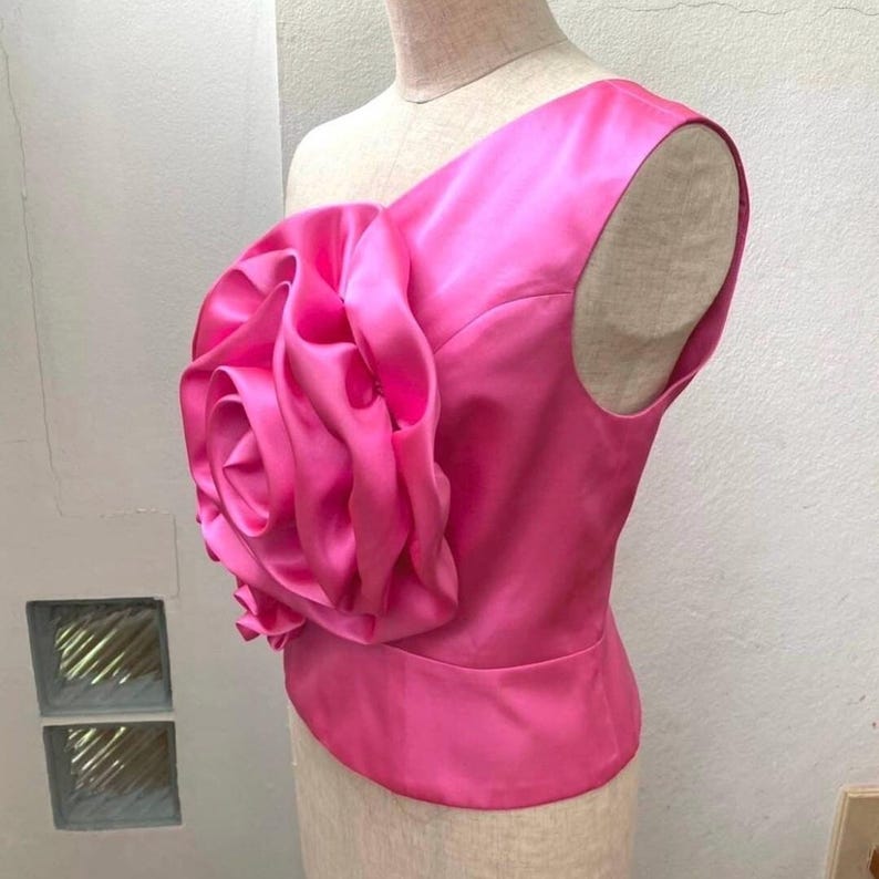 Hot Pink One Shoulder Tassel Black Girl Party Dress Wedding Guest Dress,DP1802
