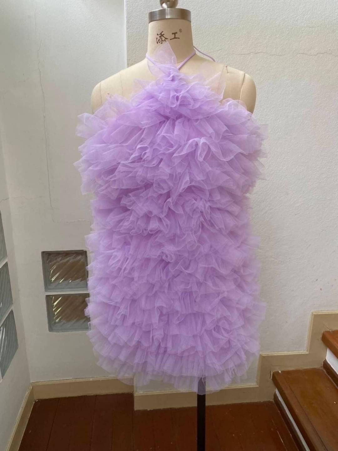 strapless open back dress Tiffany Princess 13801 Size 2 Lilac Girls Pageant Dress Halter Ballgown A Line Formal Crystal Straps main image 0