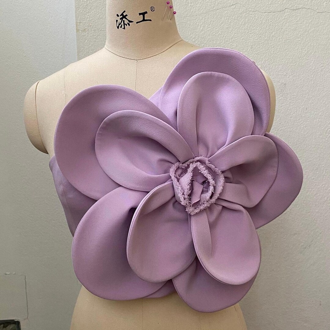 Sexy Off-Shoulder 3D Flower Stitching Tube Top Dress