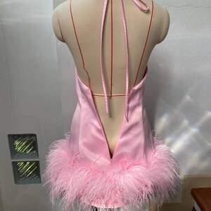 Hope Pink Feather Mini Dress