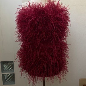 Ostrich Feather Mini Dress: Custom Strapless Evening Gown