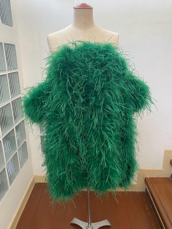 Emerald Green Faux Fur Mini Dress: Shaggy Off-shoulder Vegan Party Dress -  Etsy Israel