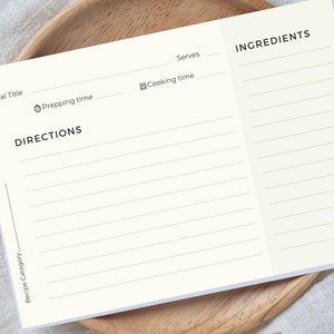 Recipe Card Template Download Minimalist, Modern Personalized recipe card Recipe editable card printable Simple Recipe template