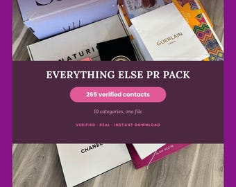 Everything Else PR Pack | PR Contact List for Influencers, Digital Download