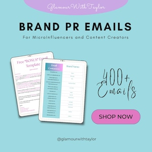 400+ Brand PR Emails for Influencers | Comprehensive Contact List for Collaborations | Boost Your Influencer Career