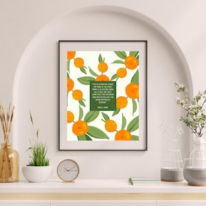 Citazione di arance per la casa, decorazione del soggiorno, arte della parete della cucina, citazione Baha'i per la casa, decorazione dell'ingresso, arte dell'ingresso, arte del soggiorno