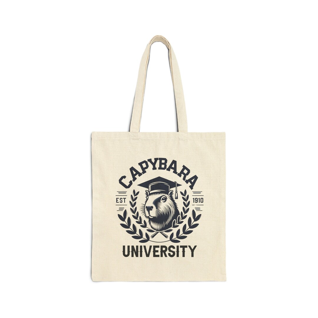 Capybara Tote Bag, Capybara University, Varsity Bag, Varsity Gift