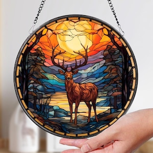 Deer Suncatcher Hanging Sign, Forest Creatures Window Decor, Nature Animal Window Hanging, Forest Animal Lover, Deer Home Decor