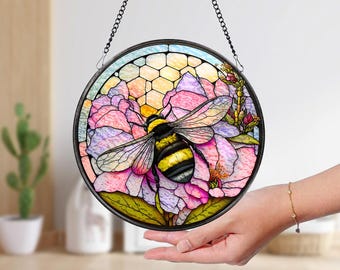 昆虫と花とイチゴ ヴィンテージ ステンドグラス 蜻蛉 ミツバチ 蝶々 Etsy