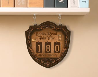 Skylt för lässpårning av vintageböcker, personlig träläsningsdisk för bibliotek, bokmalspresent, rustik litterär heminredning för läsare