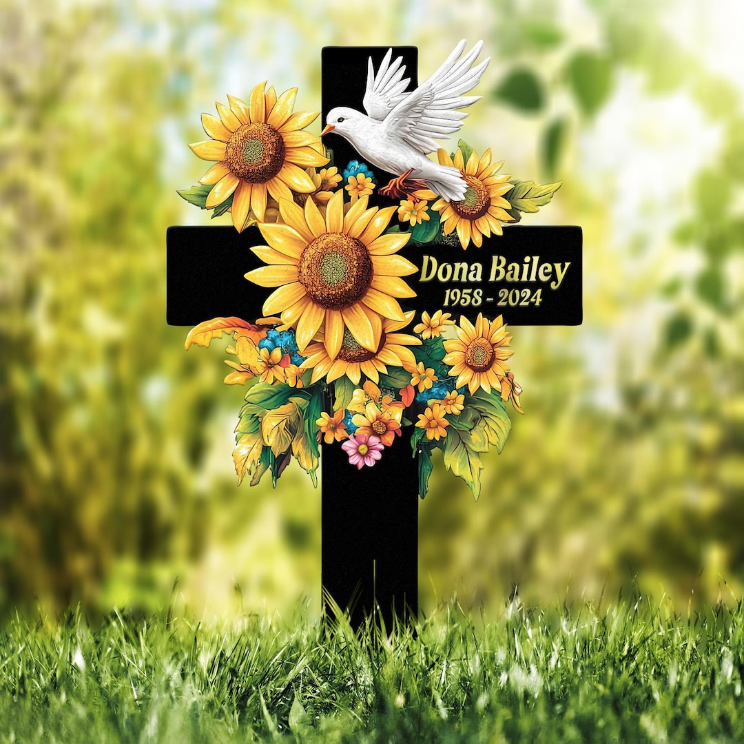 Oooct Croce Metallica Commemorativa Per Tomba O Giardino – Ricordo Per Fratello, Con Scritta E Cuori Rossi, 30x15 Cm