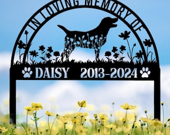 Personlig minnesstav för labrador retriever | Metallskylt för labradorhund | Gravsten för husdjur | Gåva för minnesstav för sympati