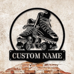 Custom Metal Roller Skate Sign with LED Lights – Personalized Roller Skating Name Sign –  Roller Skating Home Decor – Gifts for Girls