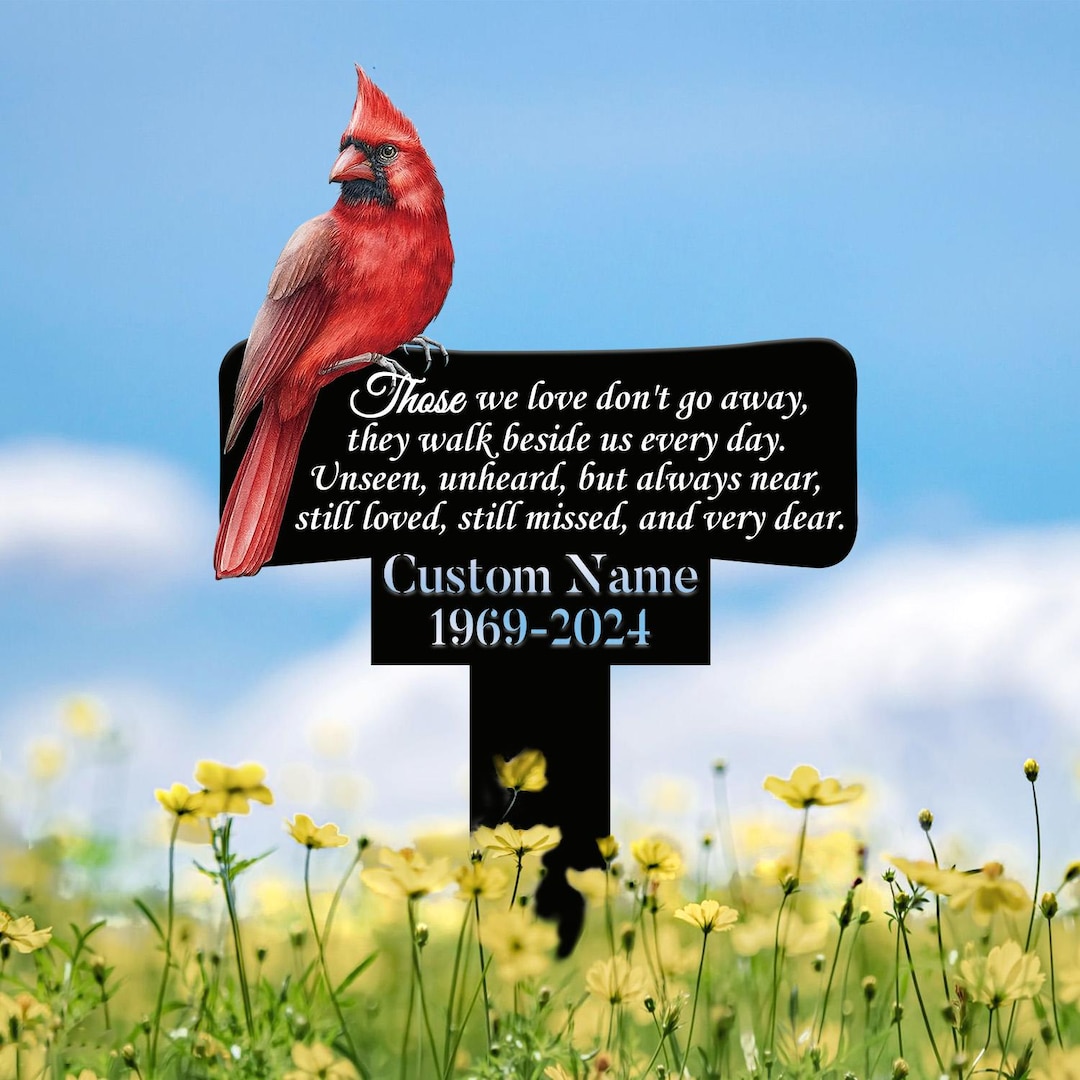 Personalized Cardinal Memorial Plaque Stake, Memorial Gifts for Loss of ...