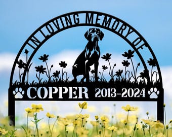Personalized Vizsla Memorial Stake, Pet Grave Marker with Stake, Vizsla Dog Loss Gift, Sympathy Sign, Remembrance Stake