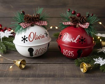 Personalized Christmas Tree Ornament, Custom 2025 Jingle Bell, Holiday Bell Decoration, Custom Christmas Decor, Gift for Christmas