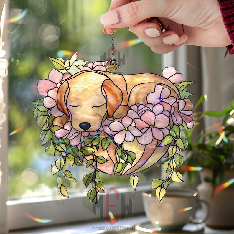Personalized Ball Python Acrylic Suncatcher, Floral Snake Window Hanging, Reptile Lover Ornament, Custom Exotic Pet Gift bild 1