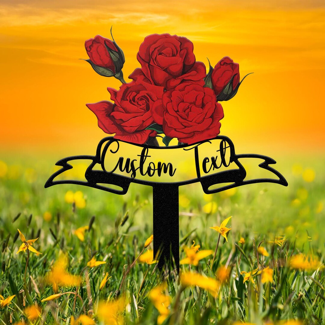 Personalized Rose Memorial Plaque Stake, Memorial Gifts for Loss of ...