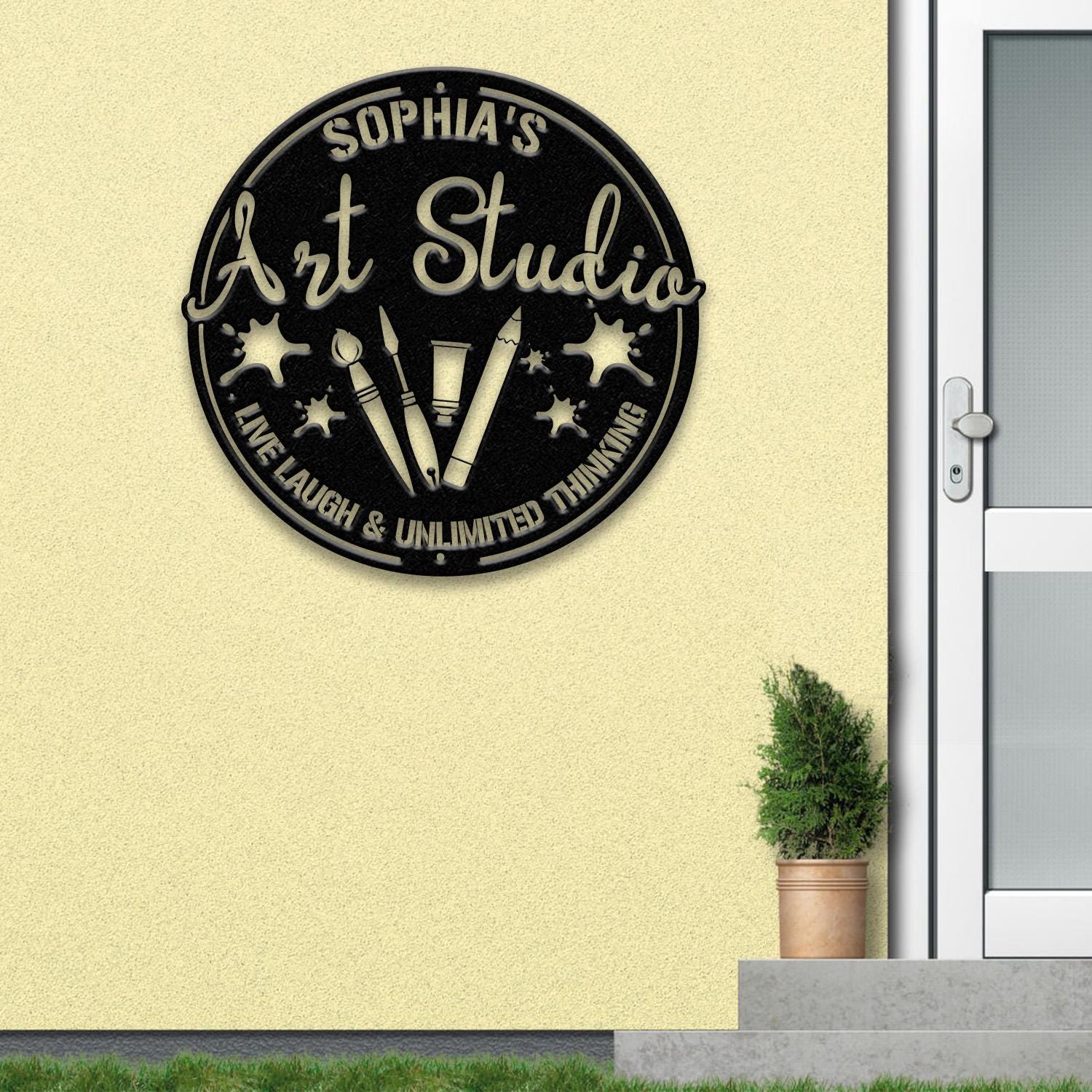 Personalized Art Studio Sign, Custom Painting Metal Wall Art, Artist ...