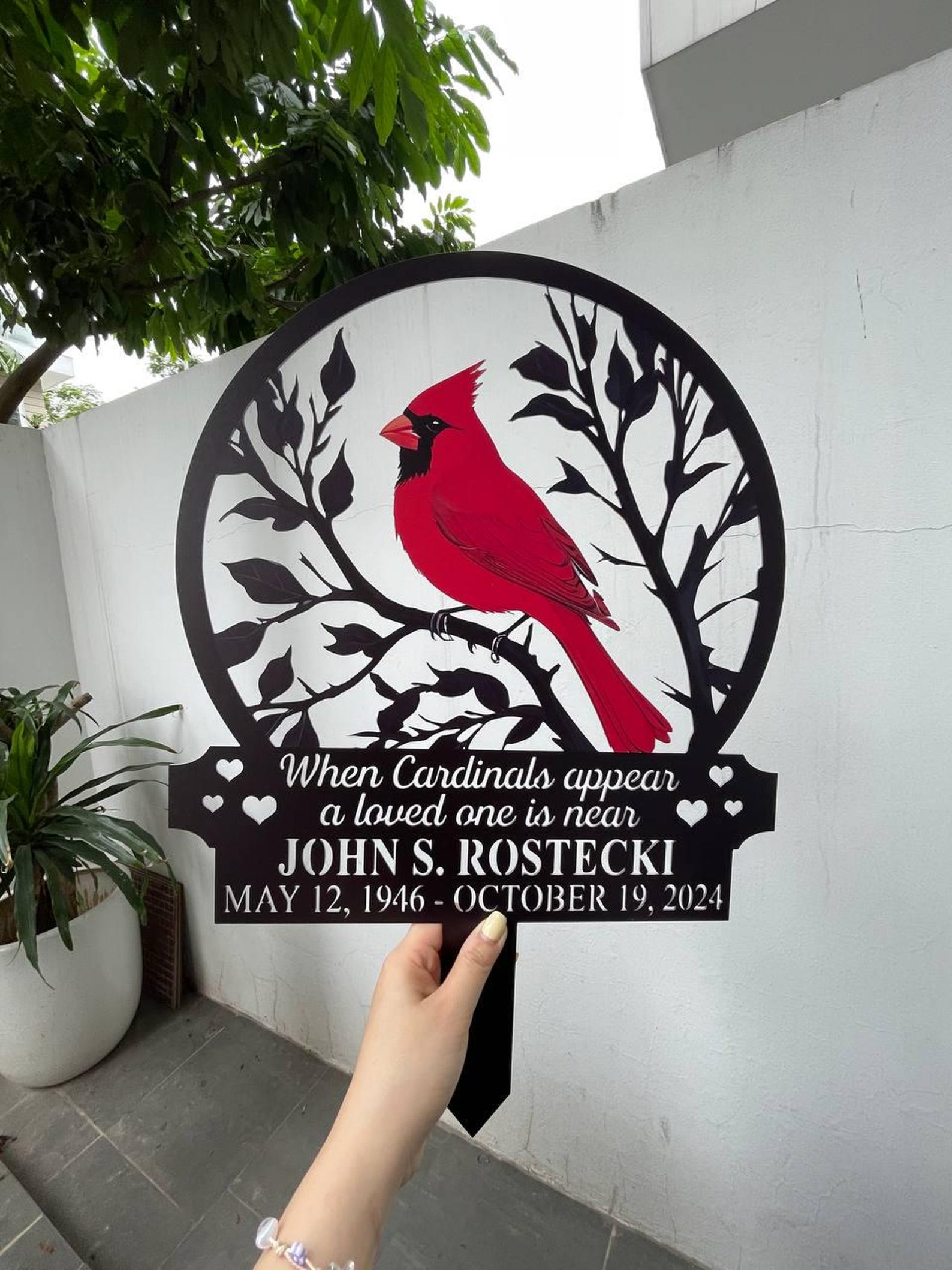 Custom Cardinal Memorial Stake Metal, Cardinal Garden Stakes, Cardinals ...