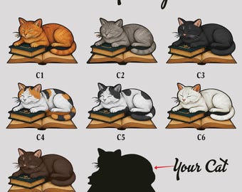 Rastreador de lectura de libros personalizado con gato negro, libros leídos este año, estantería, decoración literaria, regalo literario, regalo personalizado para el lector.