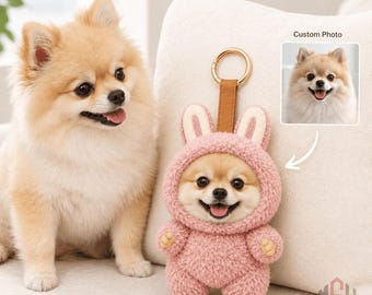 Custom Dog Face Plush Keychain, Personalized Pet Photo Doll Keychain, Funny Dog Photo Gift, Pet Memorial Birthday Gift for Dog Lovers Mom
