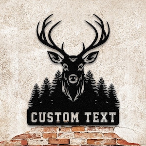 Deer Hunting Metal Sign, Custom Deer Wall Art, Personalized Hunting Wall Decor, Gift for Hunter, Hunter Name Sign, Deer Wall Art, Men Cave
