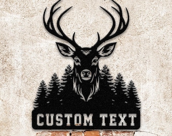 Deer Hunting Metal Sign, Custom Deer Wall Art, Personalized Hunting Wall Decor, Gift for Hunter, Hunter Name Sign, Deer Wall Art, Men Cave
