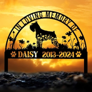 Custom Schnauzer Memorial Metal Stake - Personalized Pet Grave Marker, Remembrance Sign, Sympathy Gift, Schnauzer Loss Decor