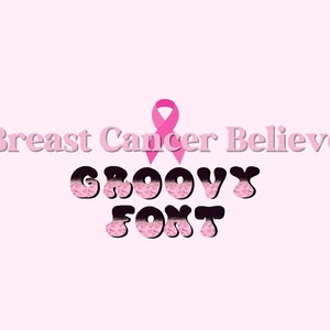 Breast cancer Alphabet Clipart Letters 300dpi PNG. | Alpha Groovy letters| Individually saved Alpha pack| Breast Cancer Awareness| Believe