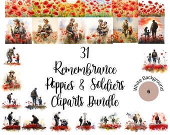 Watercolor Soldiers| Watercolor Poppies images| Remembrance clipart| Remembrance Day JPG| Veterans Day| Poppy wreath clipart