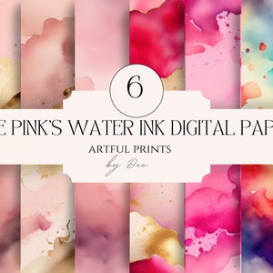 Pink Alcohol Ink digital paper pack| Alcohol Ink Sublimation design| Instant download| Digital product