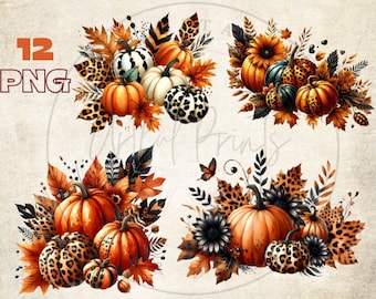 Leopard pumpkins png, leopard png, pumpkin png, Fall png, Thanksgiving png, Sublimation designs downloads, png files for Sublimation, png
