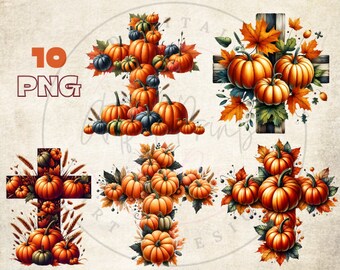 Christian Fall Cross PNG, Pumpkin Png, Fall Png, Cross png, Autumn christian png, Sublimation Design, Digital Download