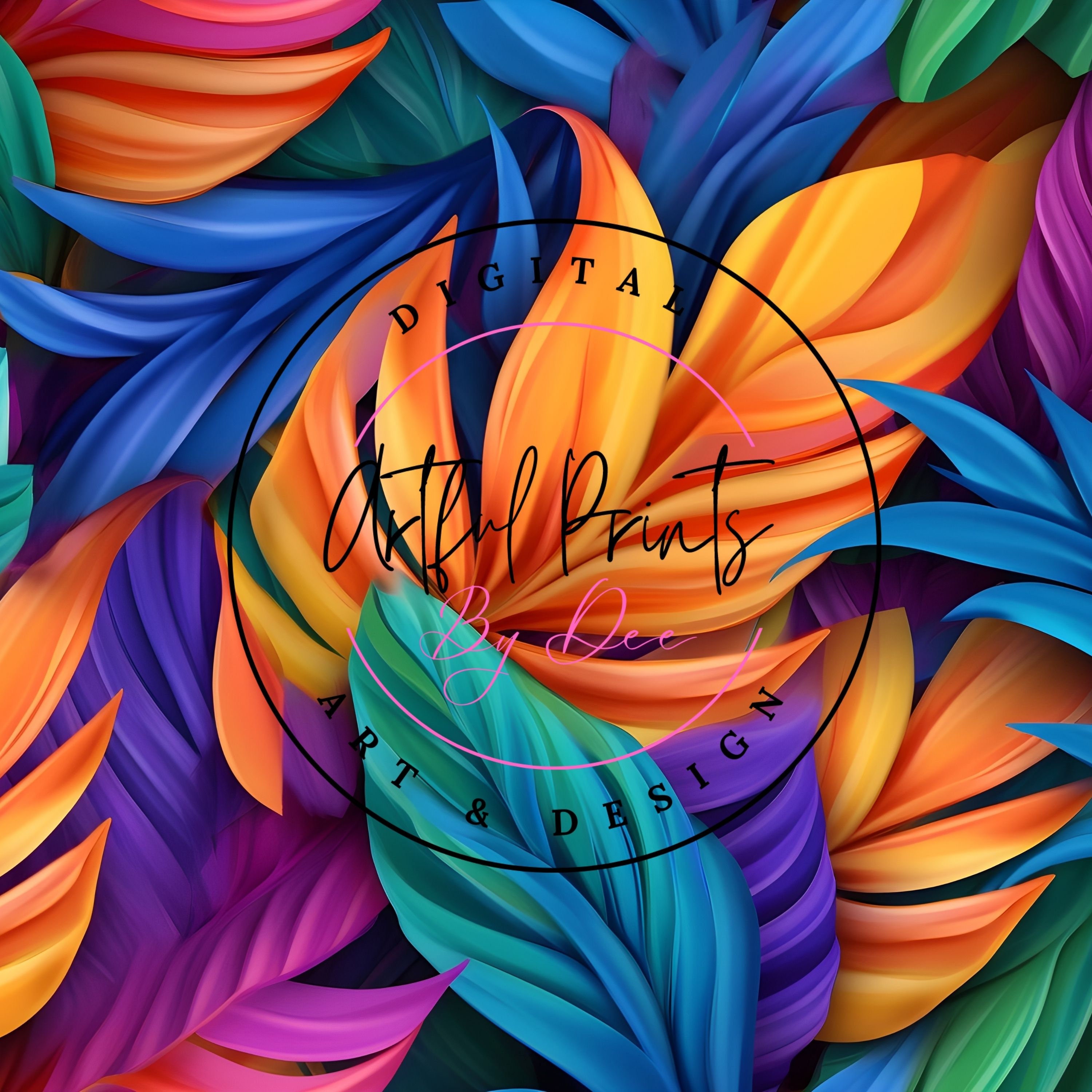 SEAMLESS 3D Colorful Leaves Pattern Sublimation Files - Etsy