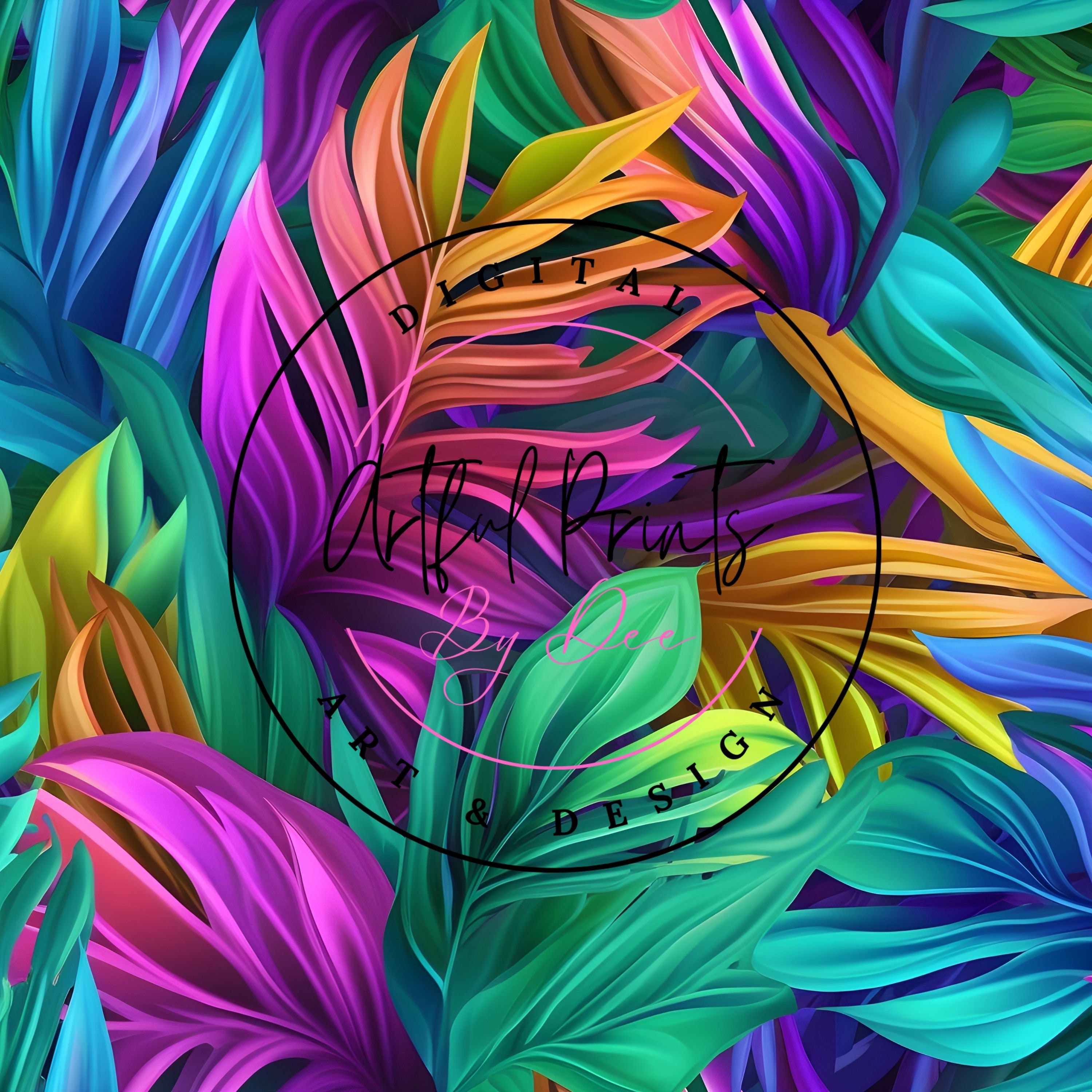 SEAMLESS 3D Colorful Leaves Pattern Sublimation Files - Etsy