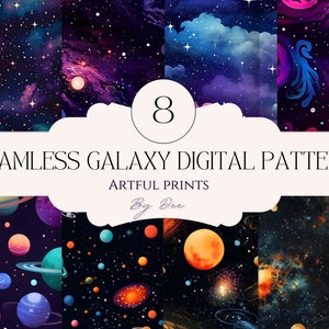 SEAMLESS Galaxy digital pattern download| Starry skies  seamless pattern| digital download